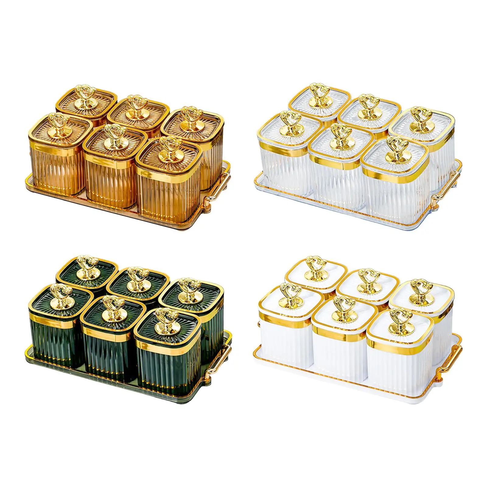 Plateau à fruits secs avec couvercle, plateau de service à apéritifs compartimenté, récipient de rangement pour assaisonnements pour cuisine, fêtes, maison, noix
