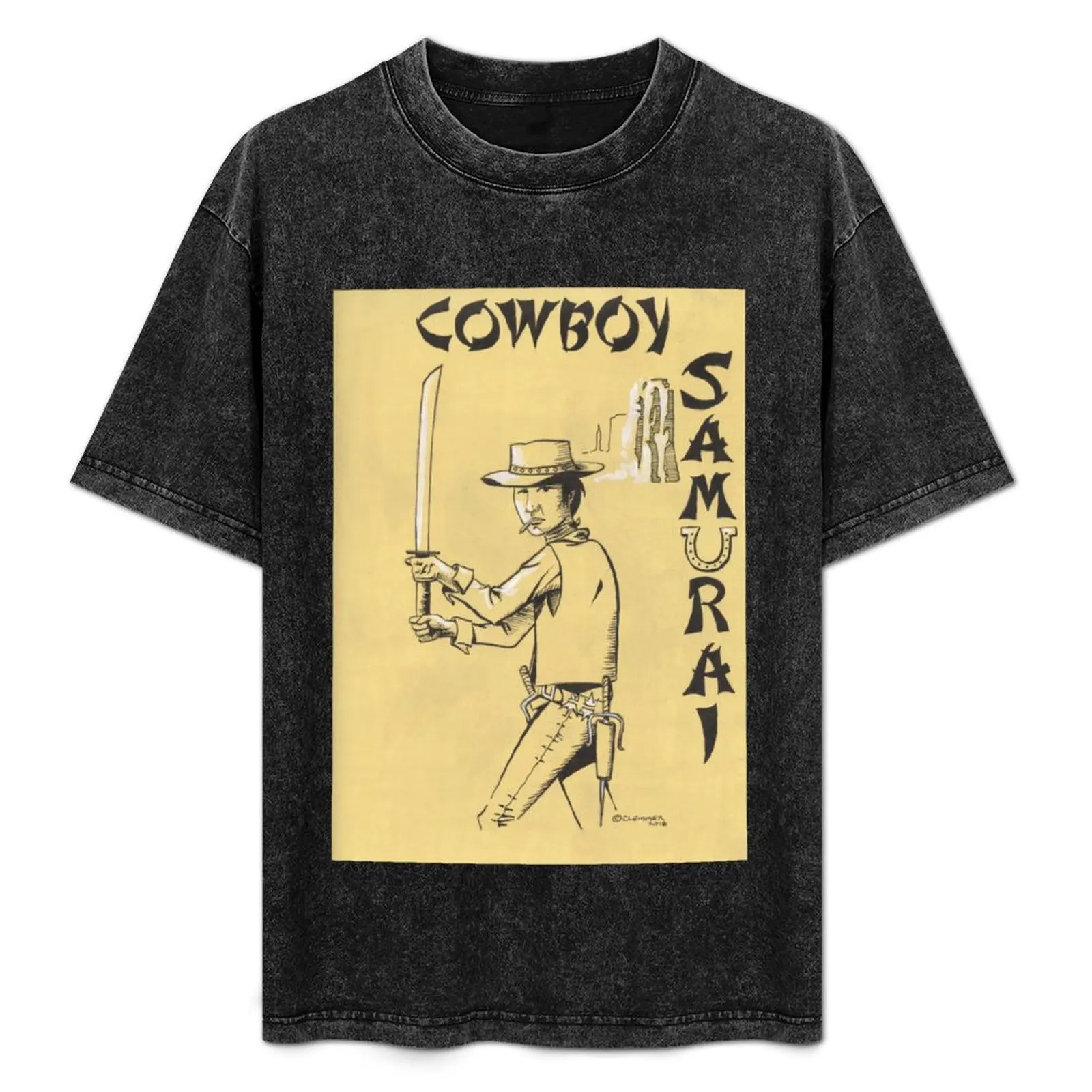 

Cowboy Samurai T-Shirt cotton graphic tees man clothes mens t shirts