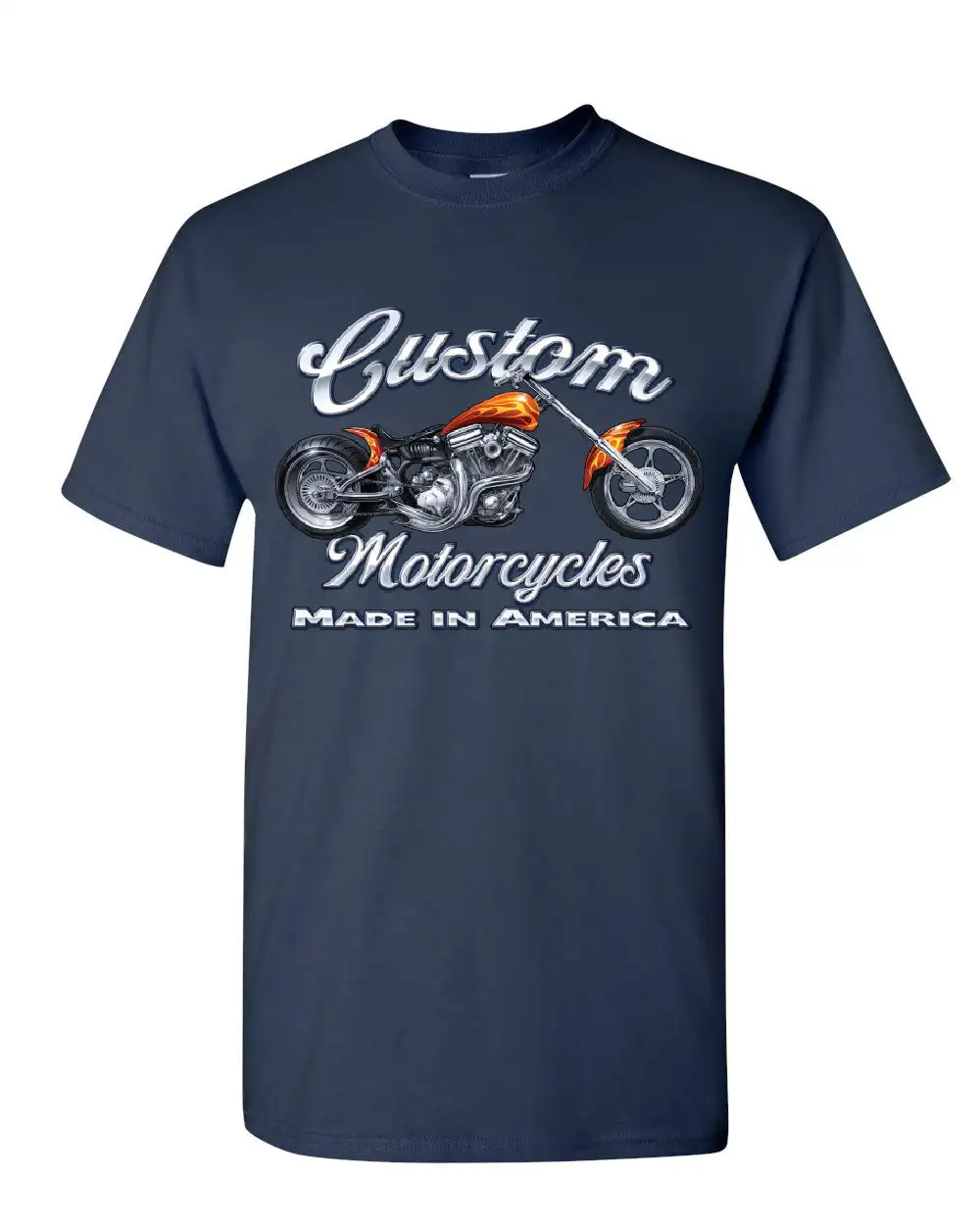 Custom Motorcycles Biker Chopper American Tradition T-Shirt Cotton O-Neck Short Sleeve Summer Casual Mens Tee Streetwear - view 6