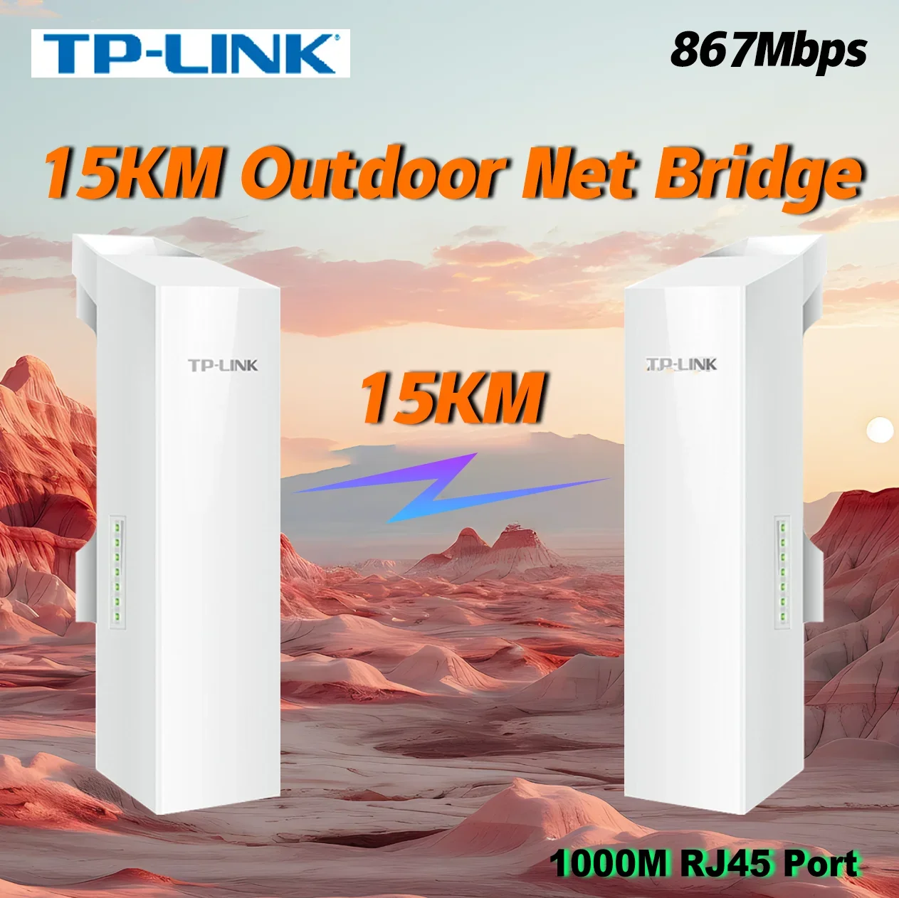 TP-LINK Gigabit Wireless Bridge 15KM 1pcs 11AC 867Mbps 5.8GHz Outdoor Wireless Access Point Passive PoE  Repeater Hotspot P To P