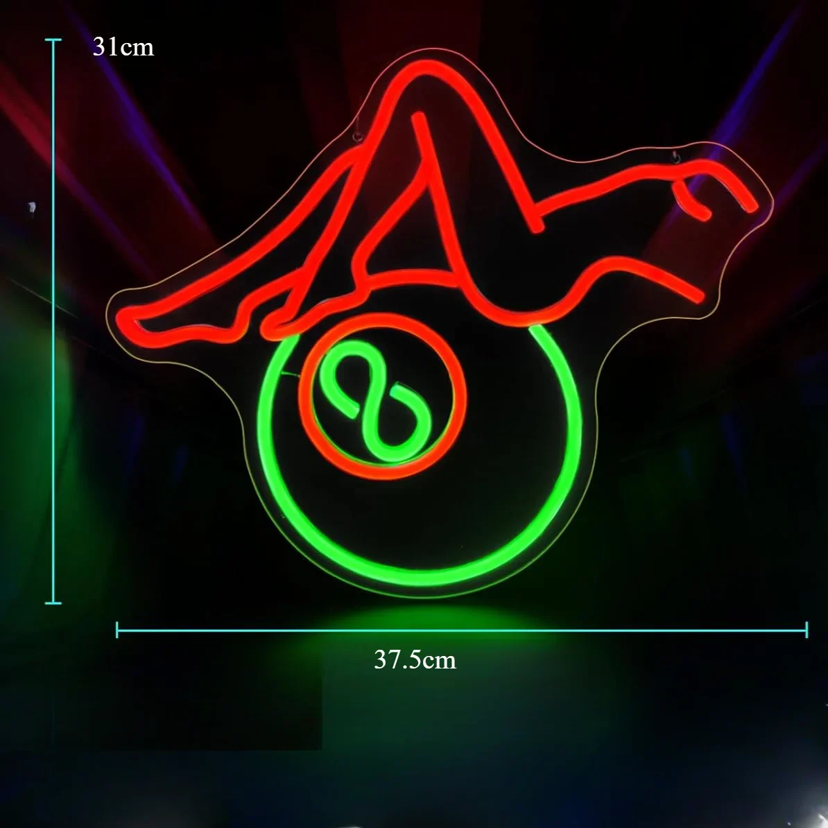 Billiards Lady Neon Sign LED Neon Lights Sign Wall Decor Preppy Girls Room Decor USB Powered Night Light Adjusting Brightness