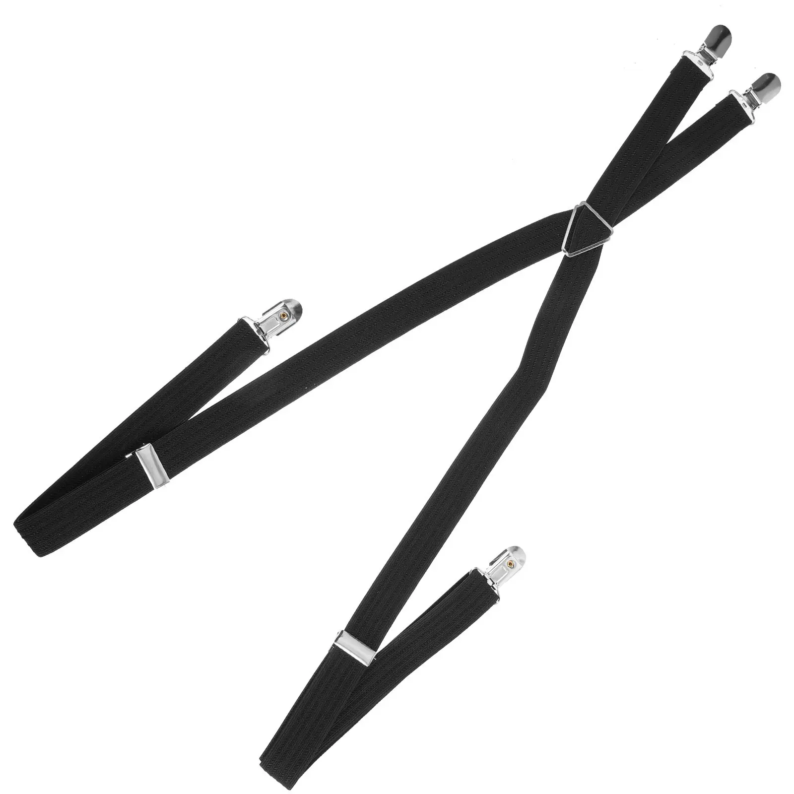 

Elastic Suspenders Strap Clip Black Adjustable Mens Women Pants Costume Fashionable Unisex Motorcycle Parts Shirt Stays