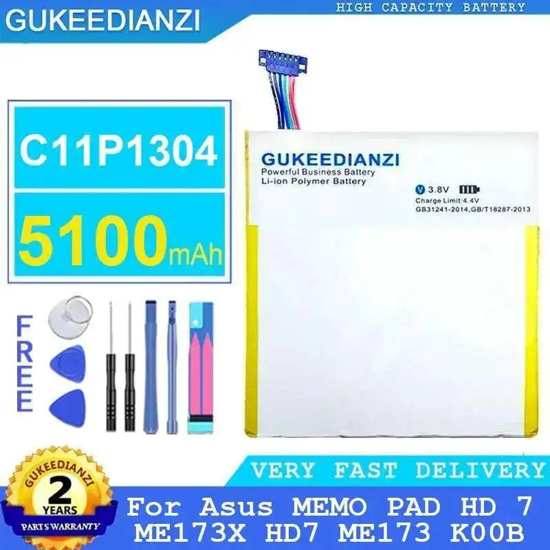 

Tablet Battery C11P1304 5100Mah Reliable Replacement For Asus Memo Pad HD 7 ME173X HD7 ME173 K00B
