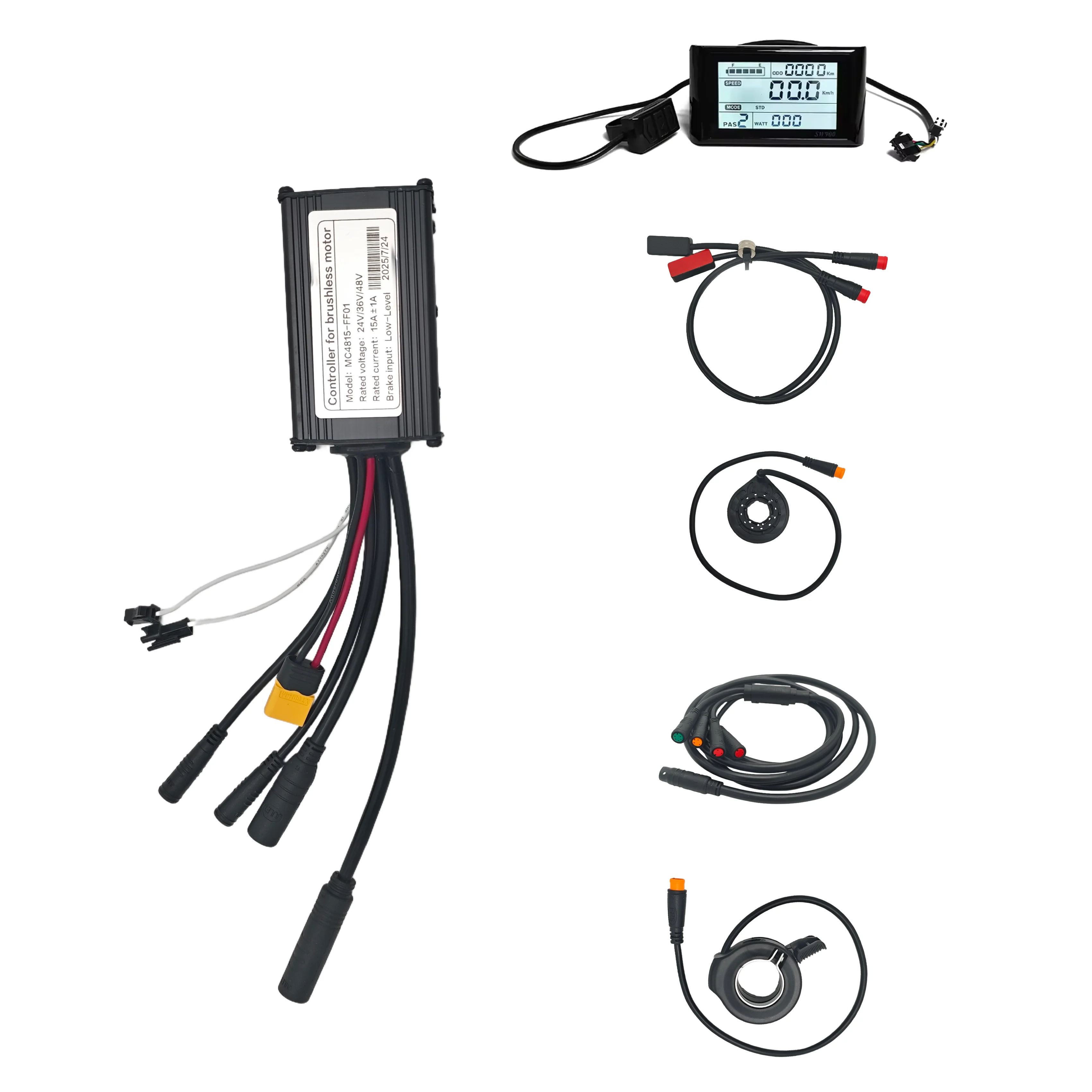 

36 В, 48 В, 250 Вт, 15 А, синусоидальный 3-режимный комплект контроллера для электронного велосипеда с дисплеем