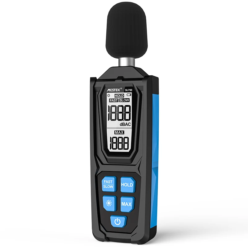 Mestek SL750 Digital Sound Meter Decibelimeter 30~130dB Measure Decibels Sound Level Noise Decibelios Decibel Monitor