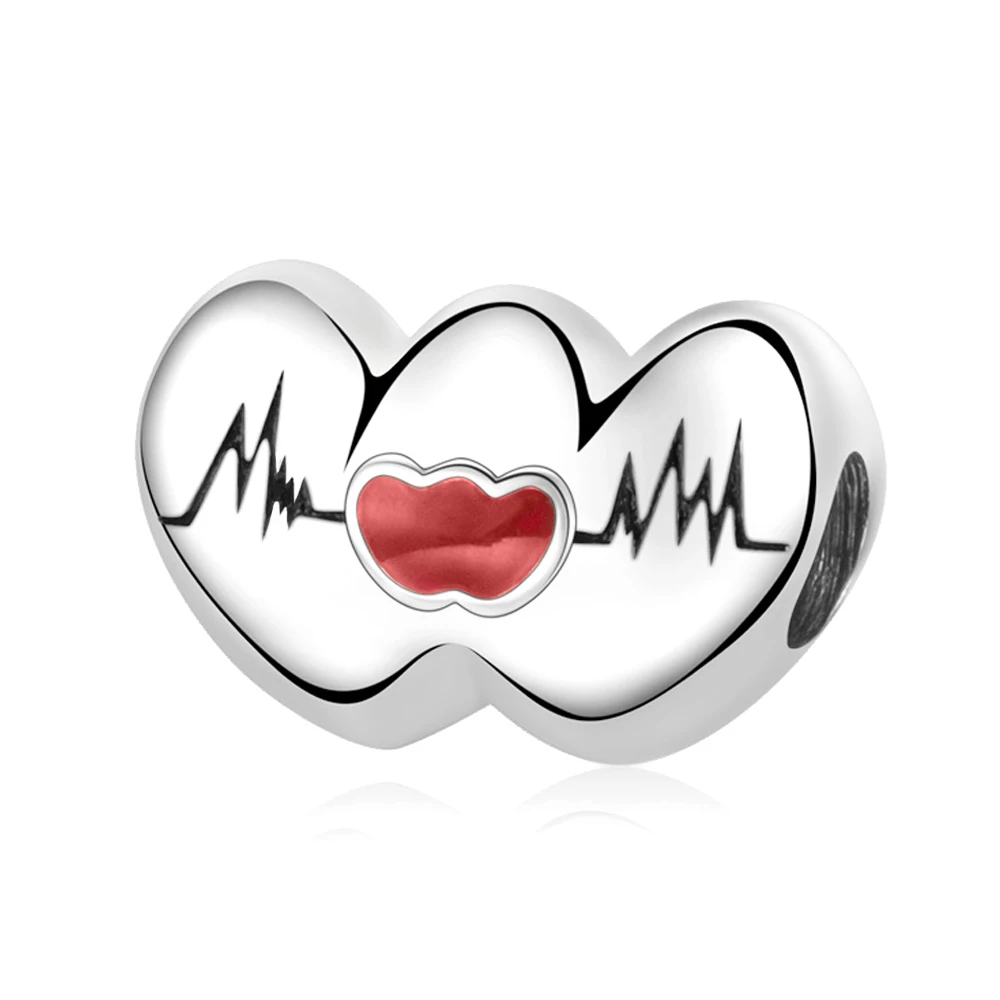 Pan Charms Original Heartbeat Charm Bracelet Pendant Jewelry