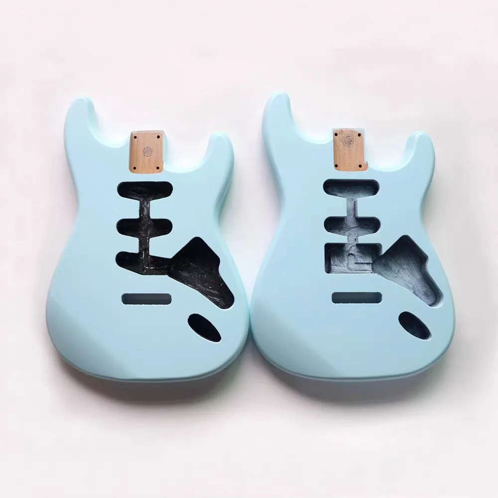 Single Single Single Alder Strat Electric Guitar Body Single Single Double Semi-finished Alder DIY Body Daphne blue