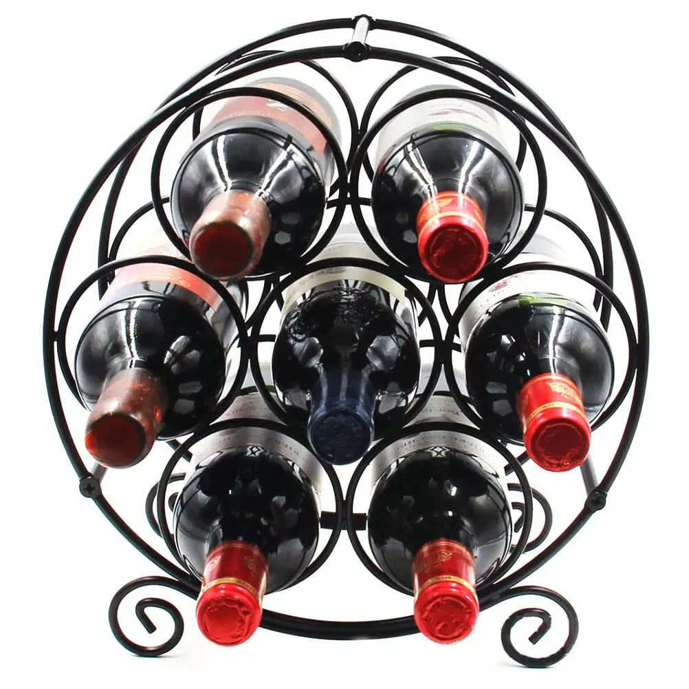 

1Pcs Wine Rack Black Iron Bottle Holder Desktop Wine Display Shelf Home Bar Decoration Home Decor Creative Desktop Decor