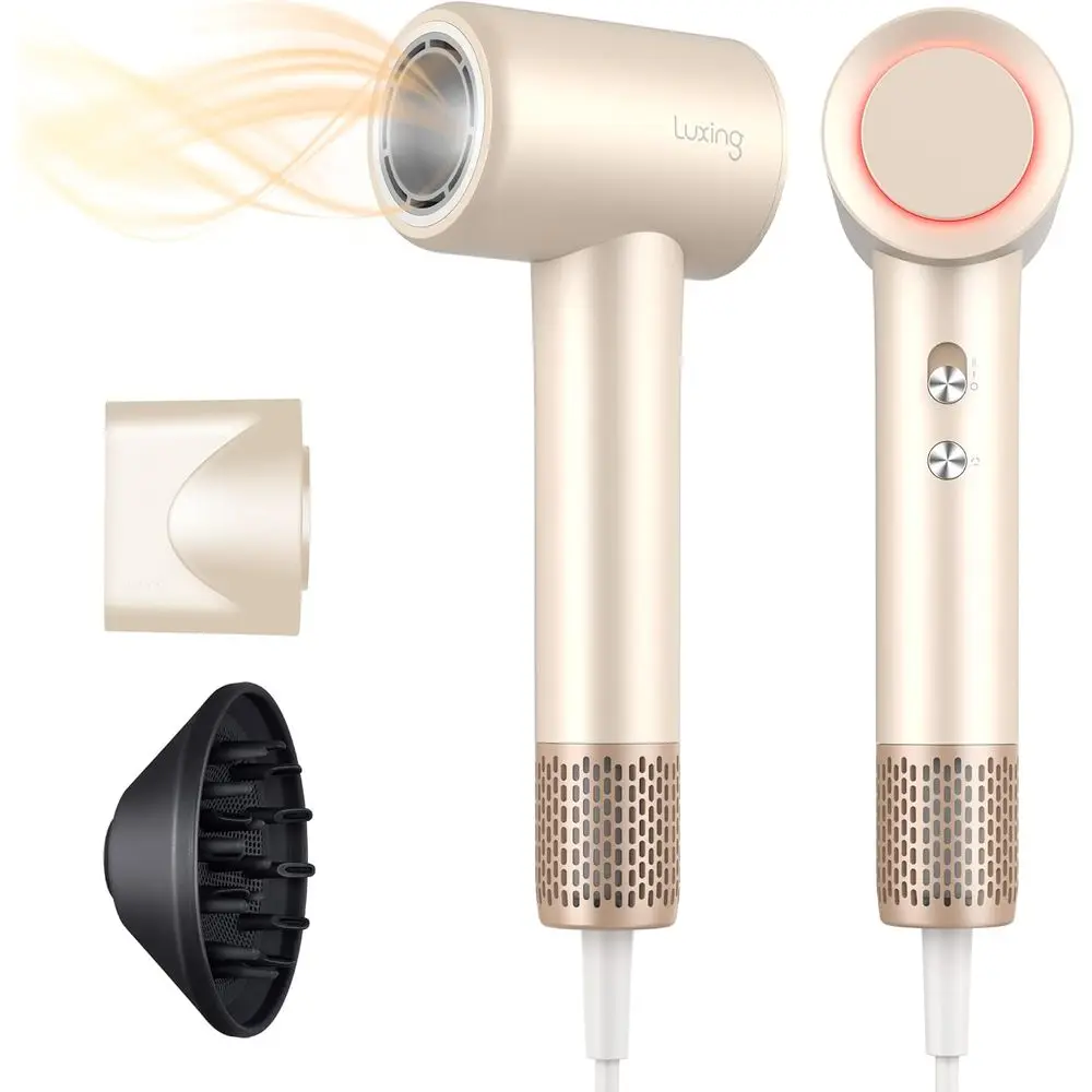 

Hair Dryer, TurboLux Ionic 200 Million Negative Ions ast Drying High Speed Hairdryer with Diuser, Lightweight, Low Noise 1500W H