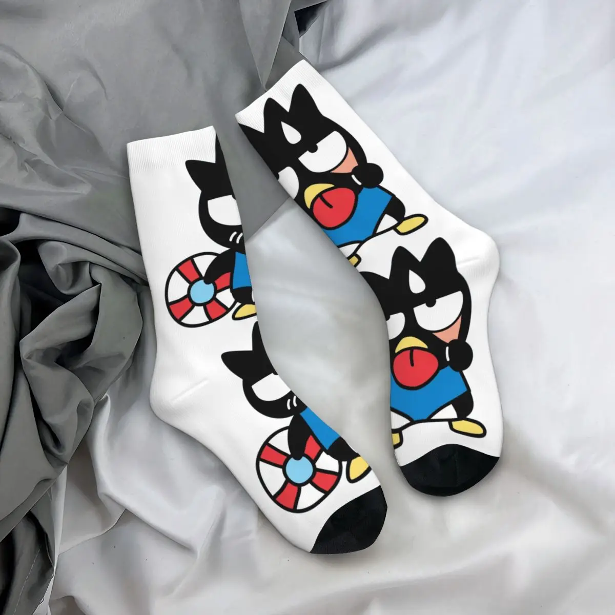 Lustige Happy Herren Kompressionssocken Cool Penguin Vintage Harajuku Sanrio BADTZ-MARU Hip Hop Neuheit Crew Crazy Sock Geschenk bedruckt