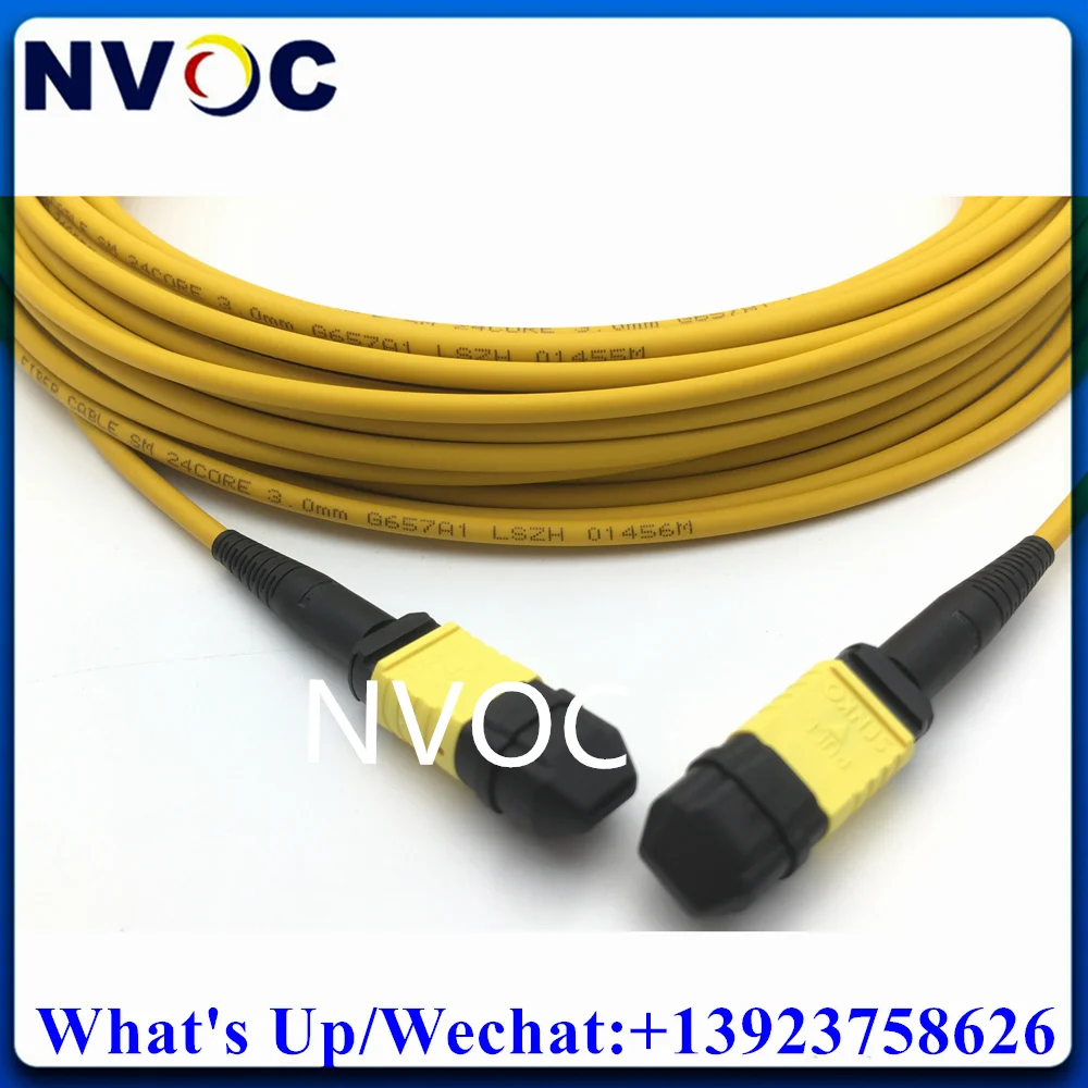 2Pcs 24Cores MPOMale to MPO(M) Elite/Standard Loss Type A B C 24C SMF 2M Fiber Optical Trunk Patch Cord Cable Senko Connector