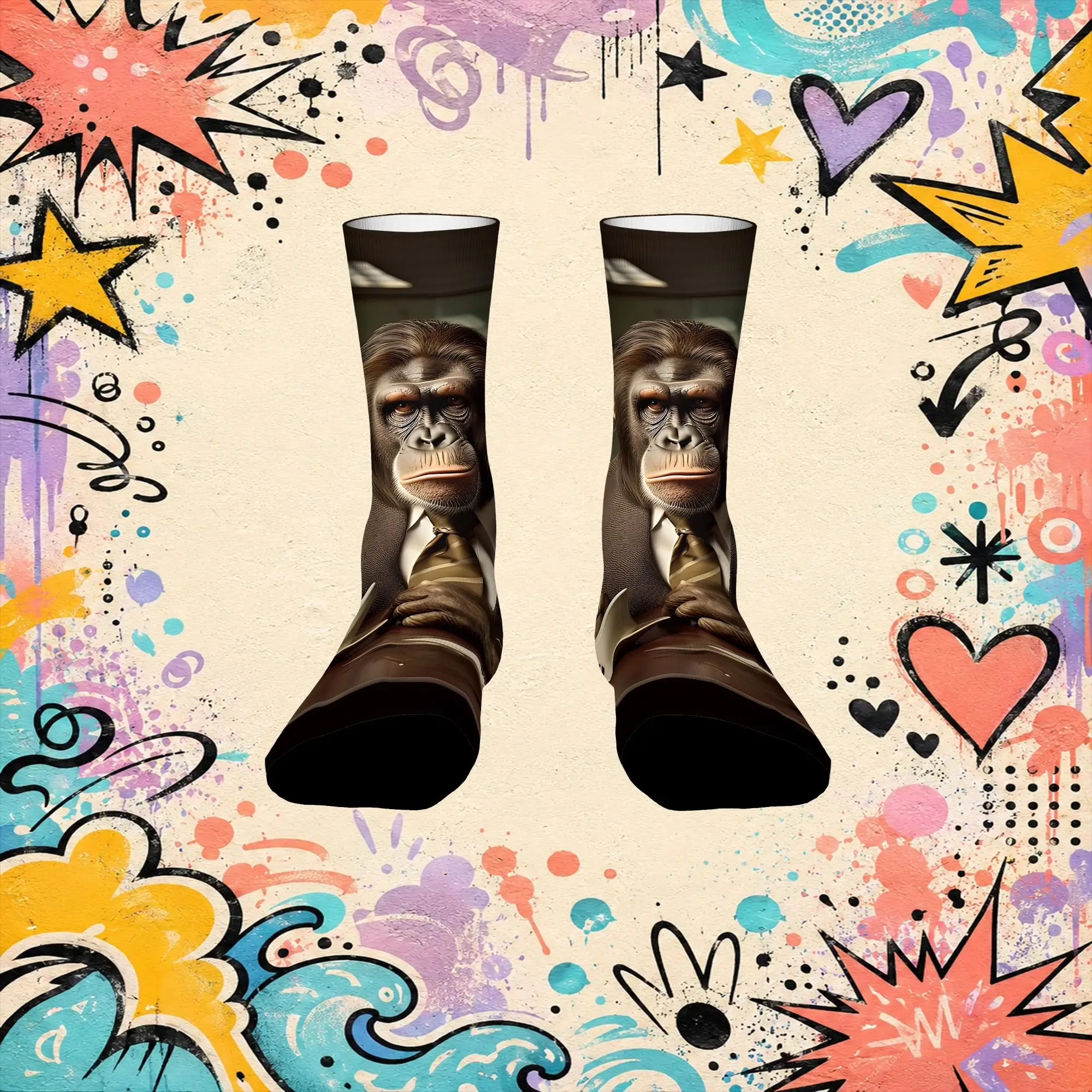 Business Suit Evolution Print Funny Men's compression Socks Unisex items Crew Sock Cycling socks