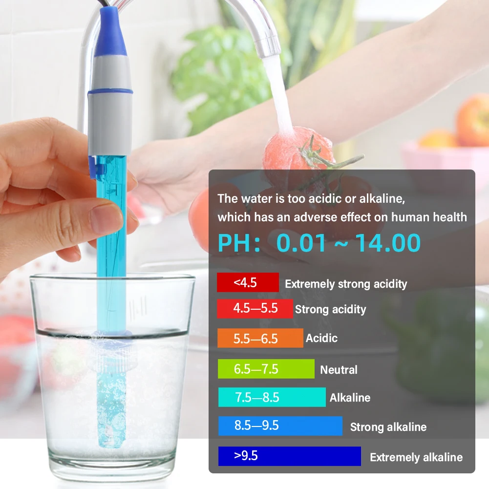 Yieryi Ph Electrode Probe Aquarium Swimming Pool BNC Replace Probe Connector PH Calibration Liquid Tester Acidity Meter Detector