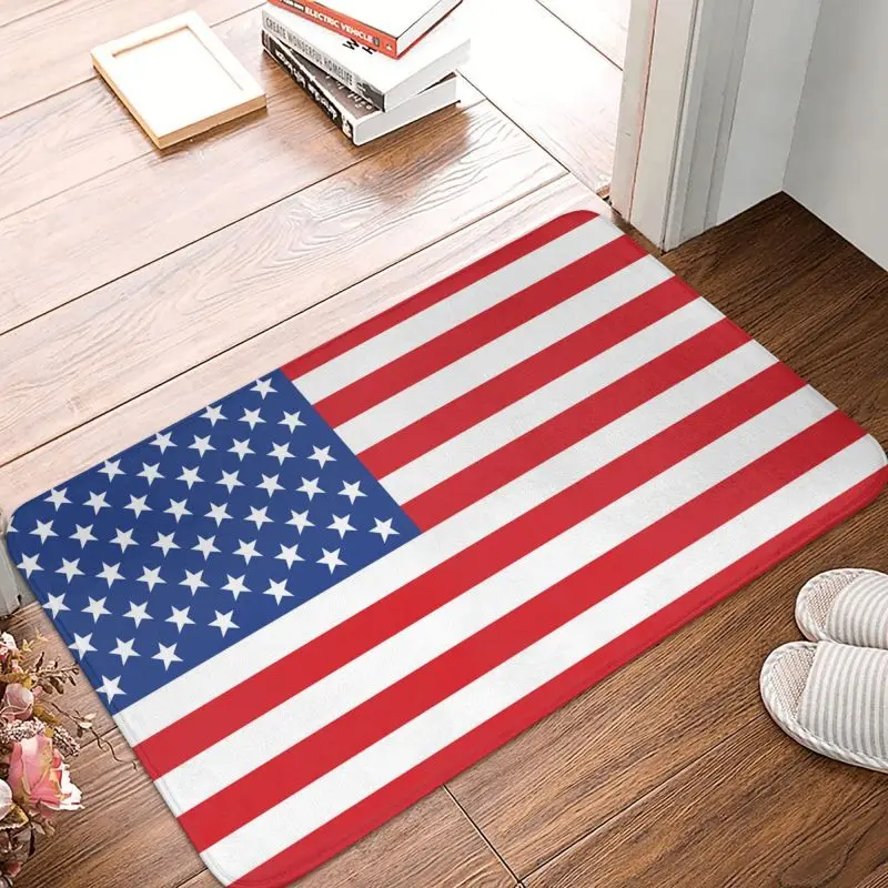 USA American Flag Doormat Mat Anti-Slip United States US Stars Bathroom Kitchen Balcony Living Room Entrance Rug Carpet 40*60cm
