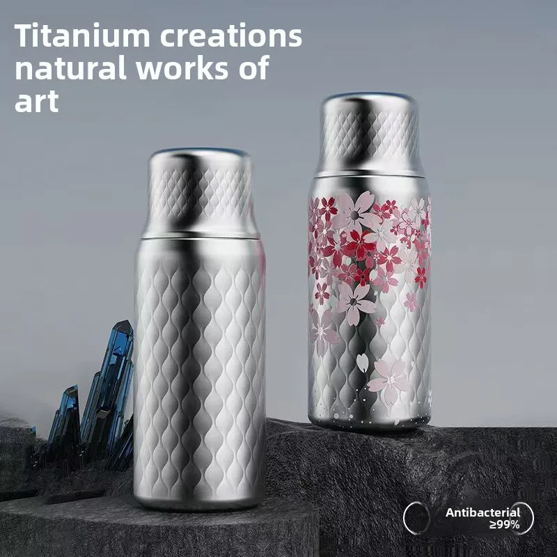 New Magnetic Cap 500ml Alkaline Function Titanium Insulated Cup - Outdoor Sports Large-Capacity Drinking Bottle