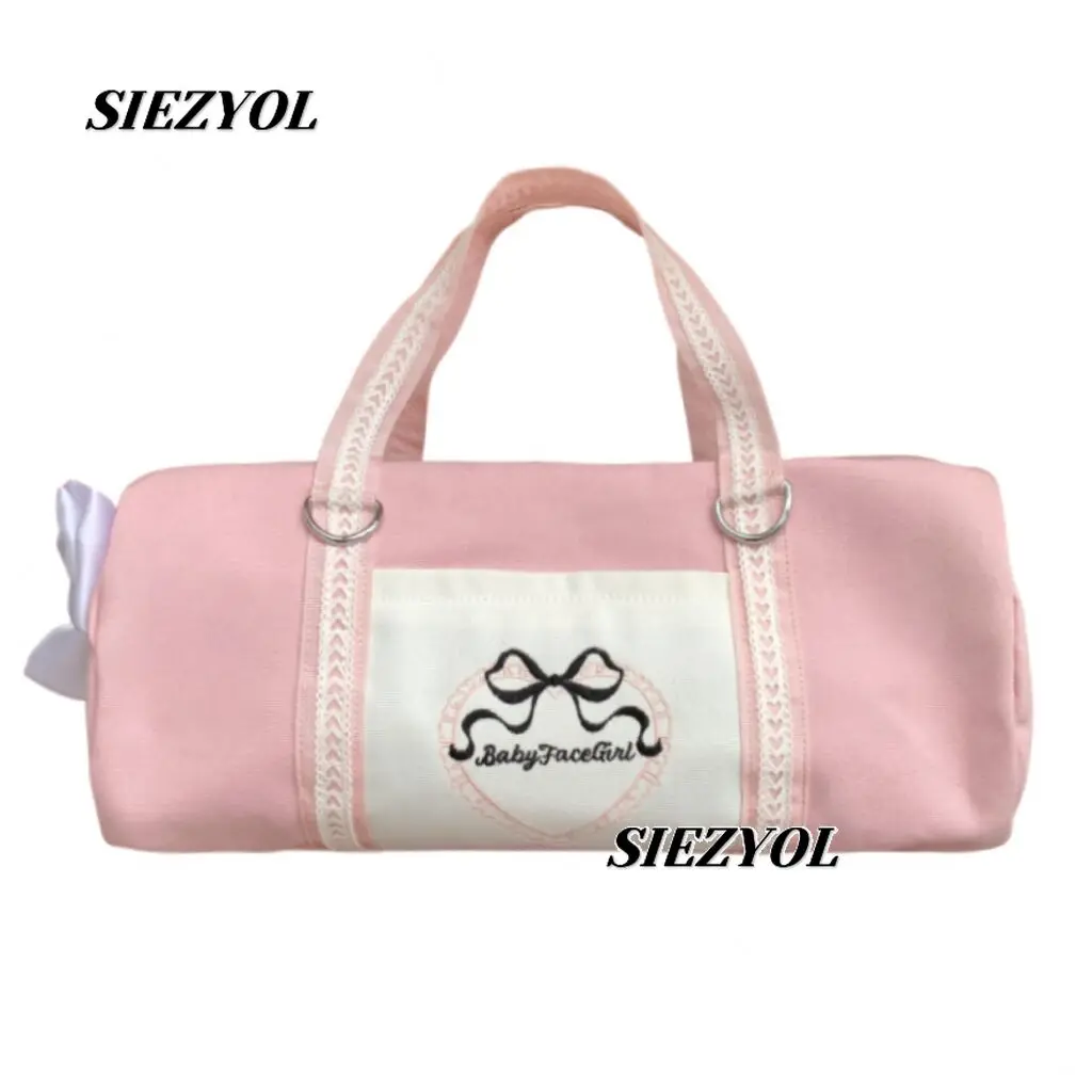 Original Japanese Love Lace Embroidery Yoga Fitness Travel Messenger Bag Fashion Versatile Sweet Cute Makeup Bags Handbag