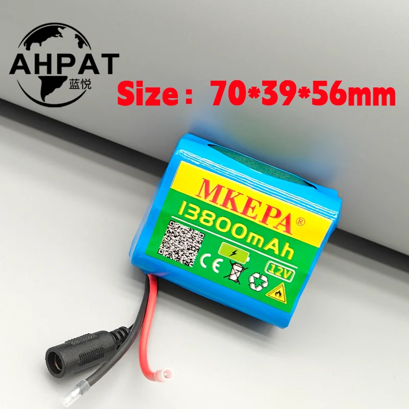 2025 جديد محمول 3S2P 13800mAh 12V 18650 مراقبة البطارية المحمولة سعة كبيرة بطارية ليثيوم أيون BMS أضواء LED #2