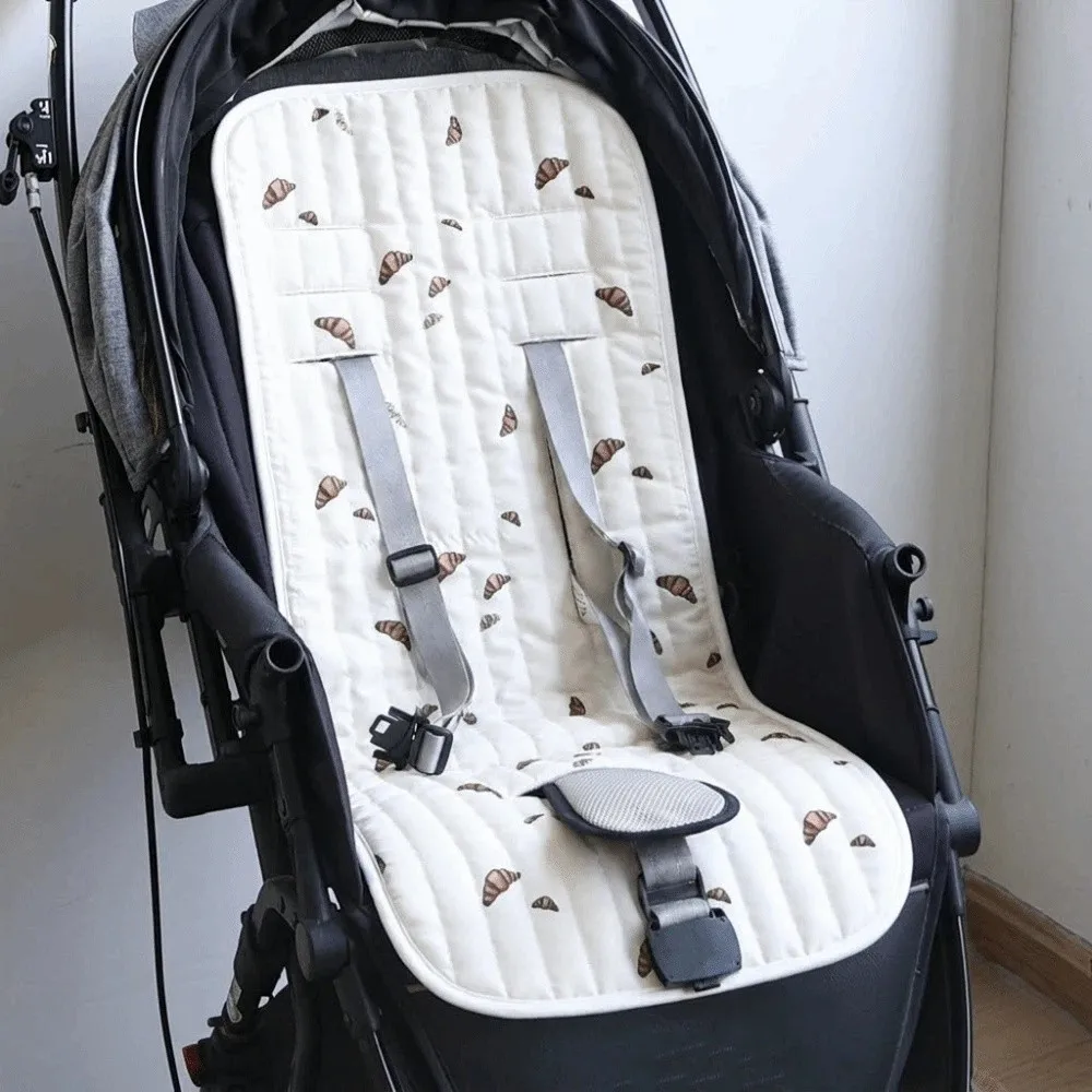 Breathable Baby Stroller Seat Cushion Soft Cotton Pushchair Liner Pad Universal Fit Comfortable Stroller Accessories Newborn