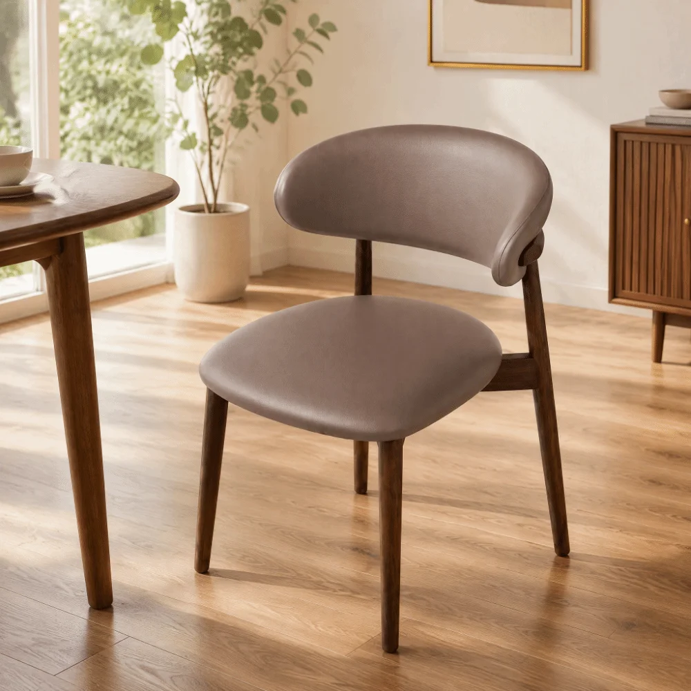 Waterproof PU Dining Chair Cover Dustproof Full-Coverage Curved Back Chairs Cover Solid Color Oil-proof Chair Slipcover Hotel
