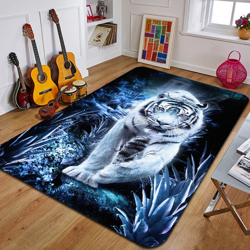 T-Tiger Print Carpet Fashion Yoga Mat Non-slip Carpet Bedroom Decoration Outdoor Carpet Bedroom Birthday Gift