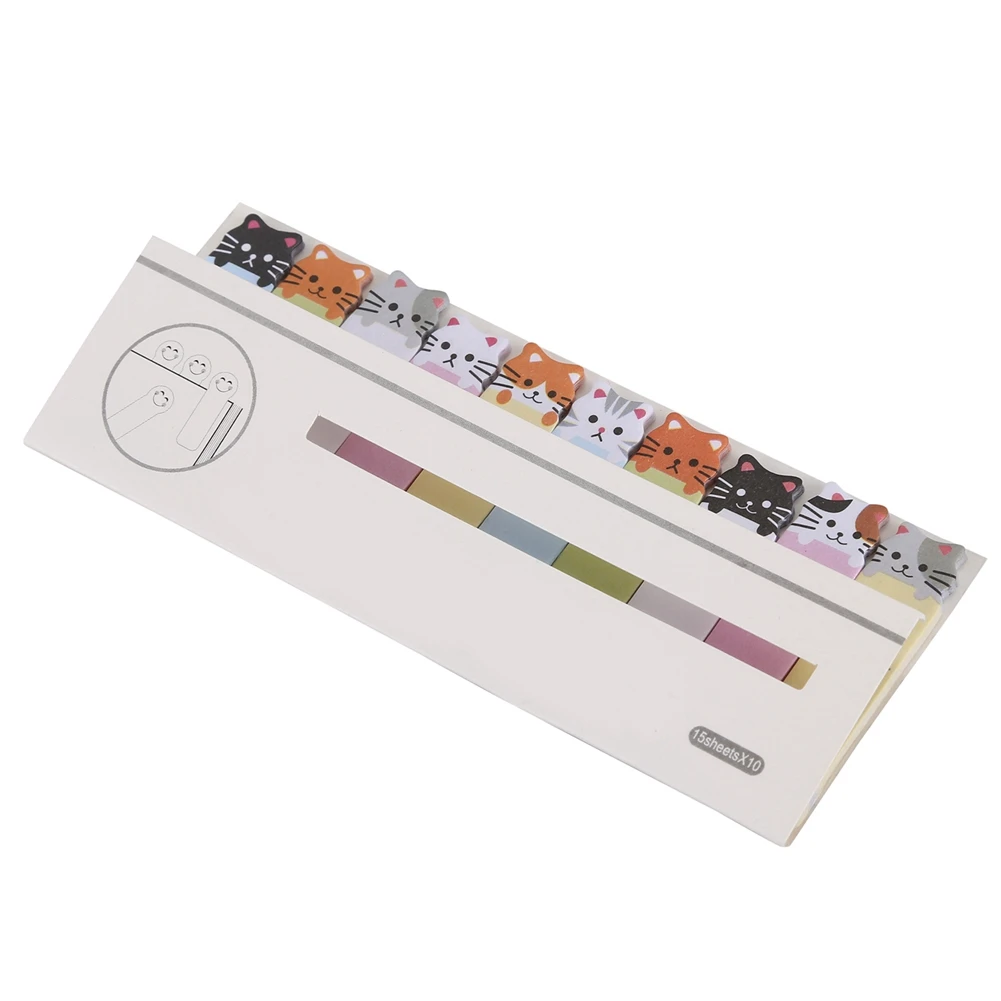 2X наклейка для заметок, наклейка с мультяшными животными, закладка для заметок, маркер, вкладка, флажки, указатель, липкие заметки