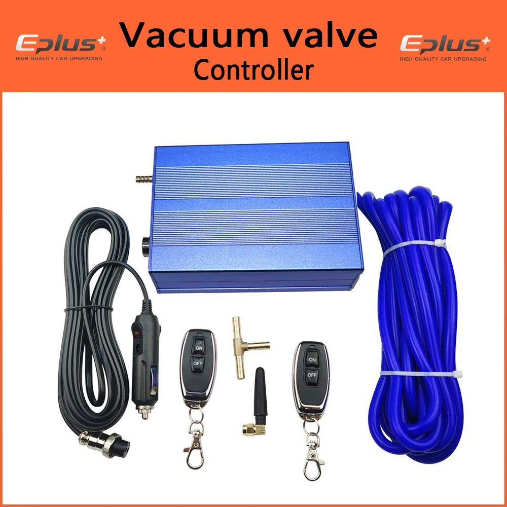 EPLUS Universele Auto Uitlaatpijp Systeem Regelklep dempers Vacuüm Controller Apparaat Afstandsbediening Schakelaar 51 63 76 MM Blauw