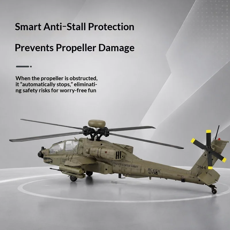 RC ERA C170 AH-64 Apache RC Armed Helicopter 6CH Scale Aeromodel Optical Flow Positioning One Key Inverted Flight Hobby Collecti