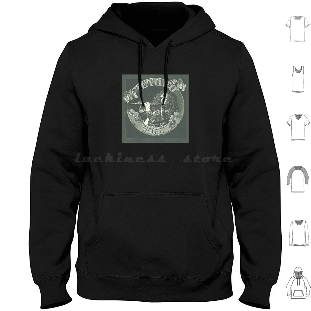 Tull In Sage Sudadera con capucha de algodón de manga larga Jethro Tull Flauta musical Ian Anderson Tull Jethro 70s Band Classic Aqualung