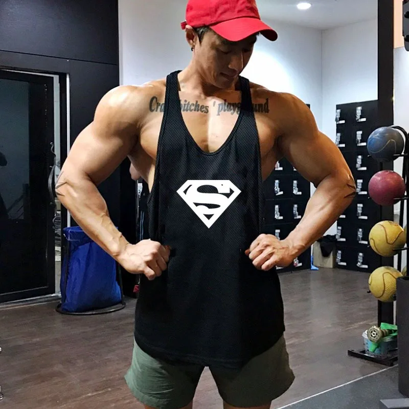 

Men's Breathable Workout Mesh Tank Top Muscle Fit Gym Vest for Bodybuilding Summer Quick Dry Sleeveless Singlet