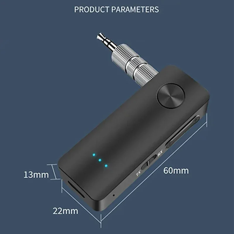 T66 Bluetooth 5.3 オーディオレシーバートランスミッター 3.5 ミリメートル AUX ステレオ 2 で 1 音楽ワイヤレスアダプターマイク付きテレビ PC ヘッドフォンカーキット