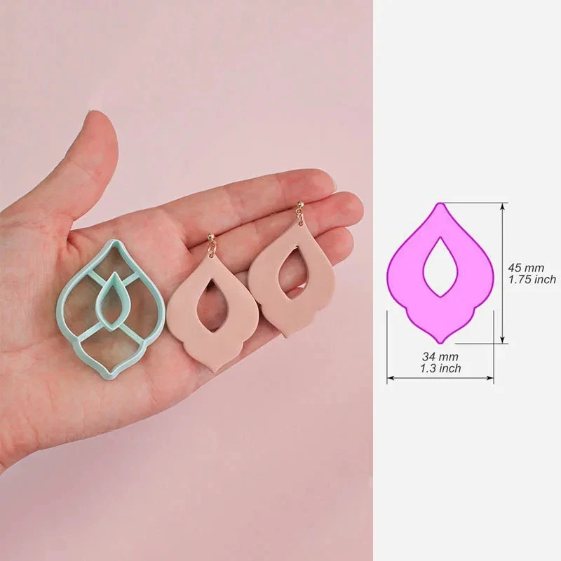 Einfache geometrische Form Polymer Clay Cutter DIY Ohrring Anhänger Schmuck Schneiden Formen weiche Keramik handgemachte Werkzeuge – Detail 4
