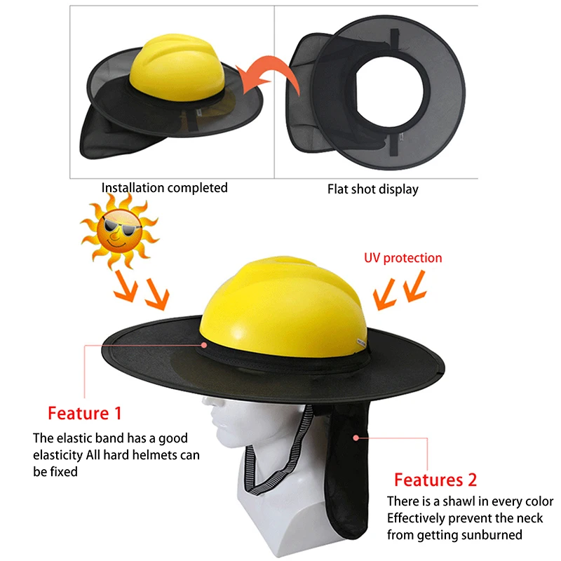Чехлы на каски, аксессуары для улицы, шляпа от солнца, каска, строительная безопасность, комплект светоотражающей каски, летняя защита от солнца