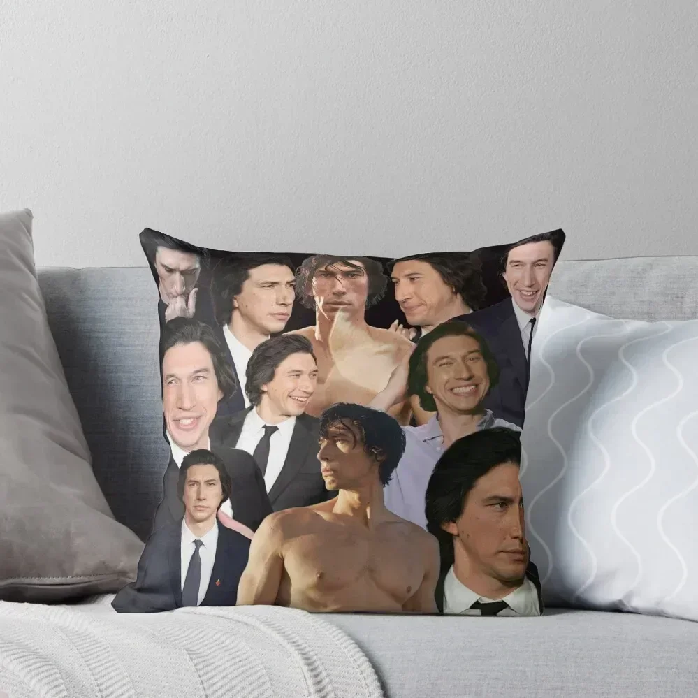 

Adam Driver Collage 2021 Throw Pillow pillow cover luxury Decorative pillowcase Cusions Cover Christmas Pillow Covers