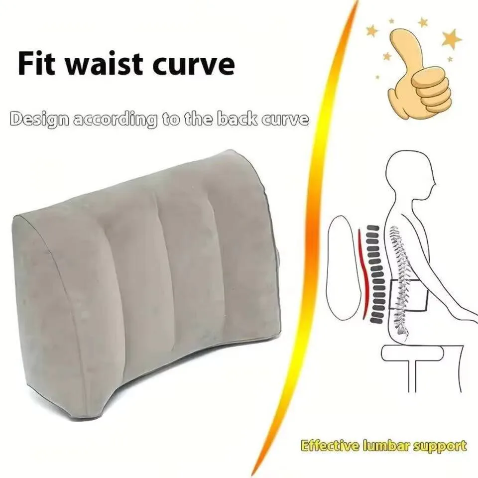 Processing Inflatable Lumbar Pillow Car Foldable Office Travel Outdoor Portable Lumbar Pillow Home Use