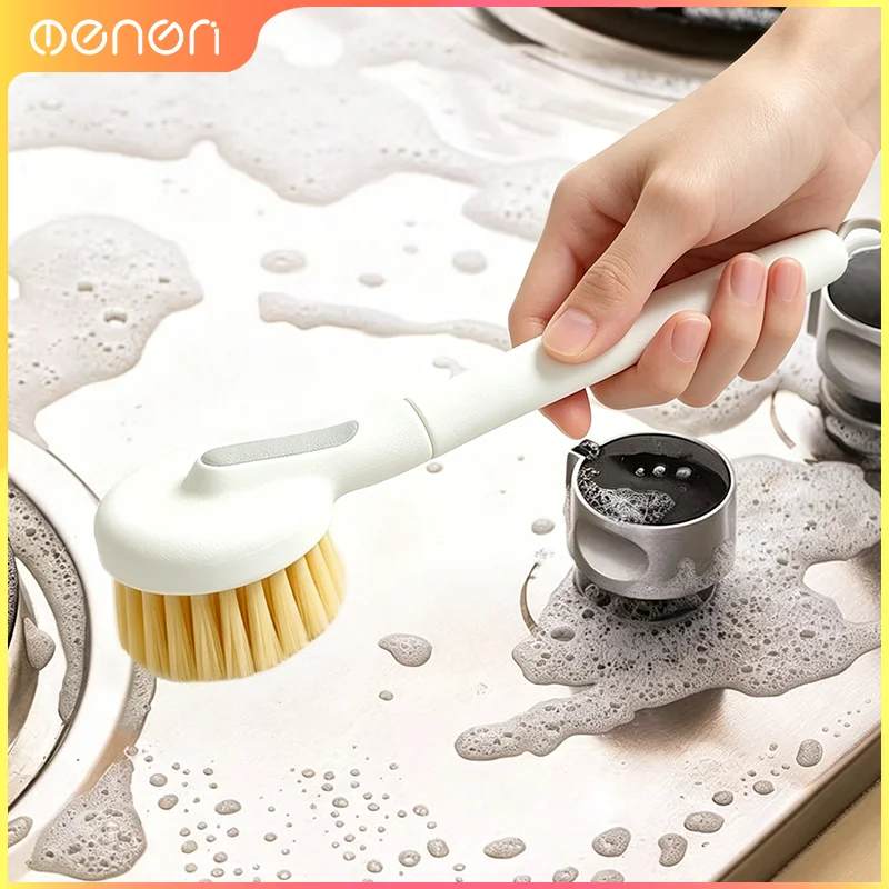 Hanging Long Handle Pot Brush Dishwashing Pan Brush Stove Cookware Cleaning Brush for Kitchen Pots Pans