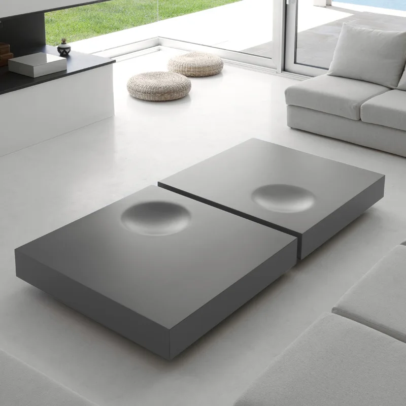 

Italian minimalist living room square coffee table combination homestay coffee table tatami rice creative tea edge table