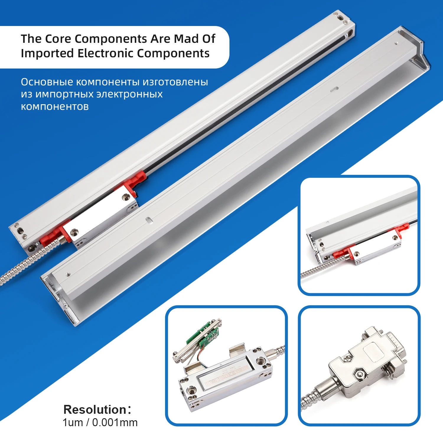 Enclosed Linear Grating Scale TTL Signal Output 5V Power CNC Machine Tool Positioning Device Meter New Pro