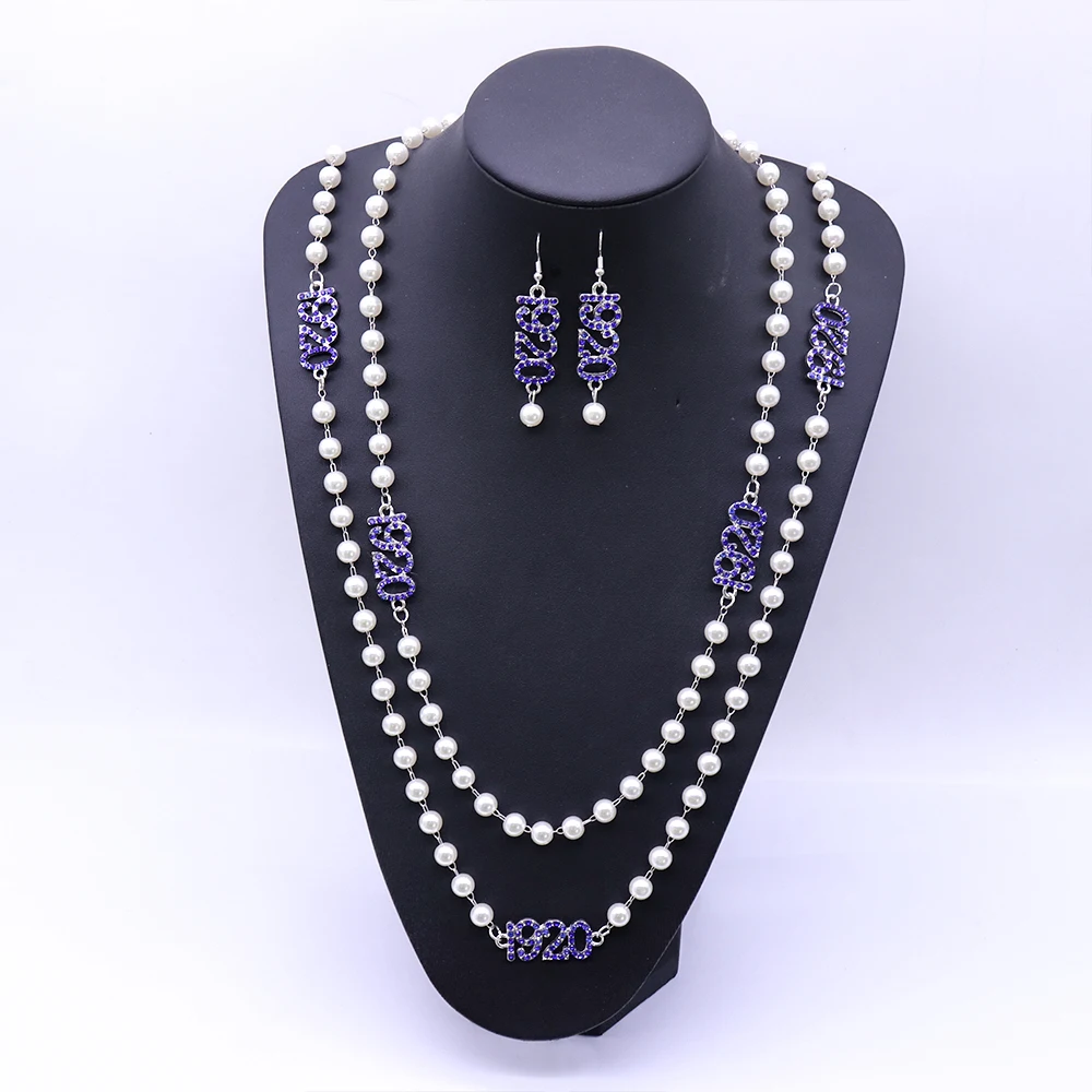 Fashion Pearl Chain Sorority Greek Letter Zeta Phi Beta Finer Women 1920 Necklaces Jewelry for gifts