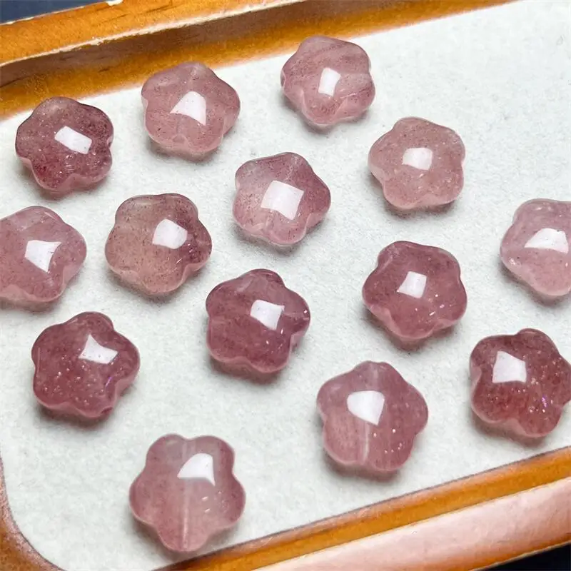 5 uds. Colgante de estrella de cuarzo de fresa Natural, gema curativa de Reiki, decoración del hogar, abalorio de moda DIY, accesorios de joyería, regalo de 15MM