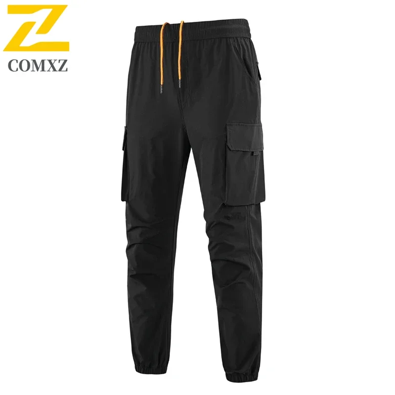 2025 New Men's Cargo Pants Casual Fashion Solid Color Drawstring Heram Pants Outdoor Hiking Fishing Travel Mountaineering Pants