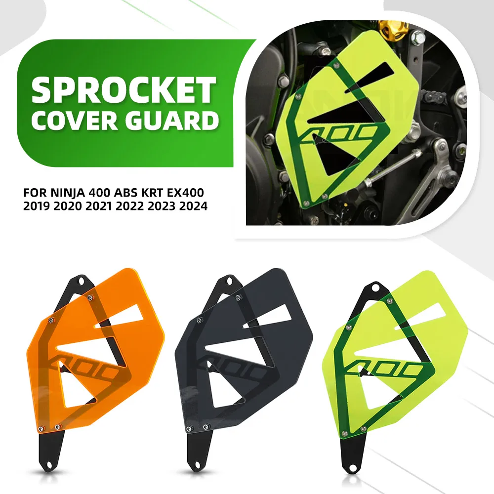 

For Kawasaki Ninja400 ABS KRT EX400 2019 2020 2021 2022 2023 2024 Front Sprocket Guard Chain Panel Decorative Cover Ninja 400