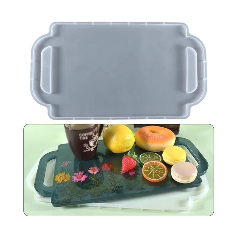 Handmade Fruit Tea Cup Tray UV Crystal Epoxy Resin Mold Serving Plate Silicone Mould DIY Crafts Home Decorations Casting Tool