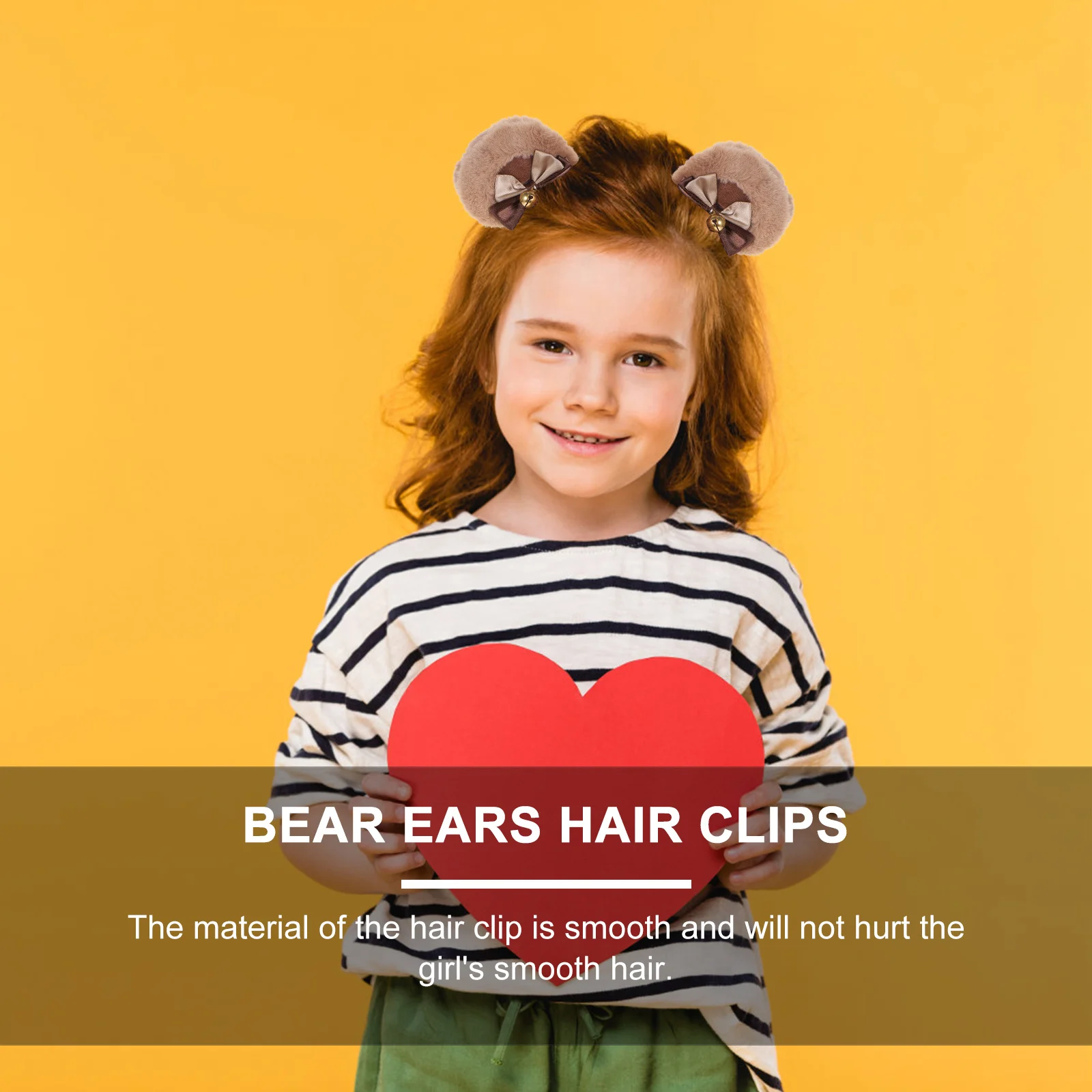 

1 Pair Bear Ears Hair Clips Kawaii Bow Design Secure Grip For Halloween Cosplay Party Wedding Banquet Hair Accessories
