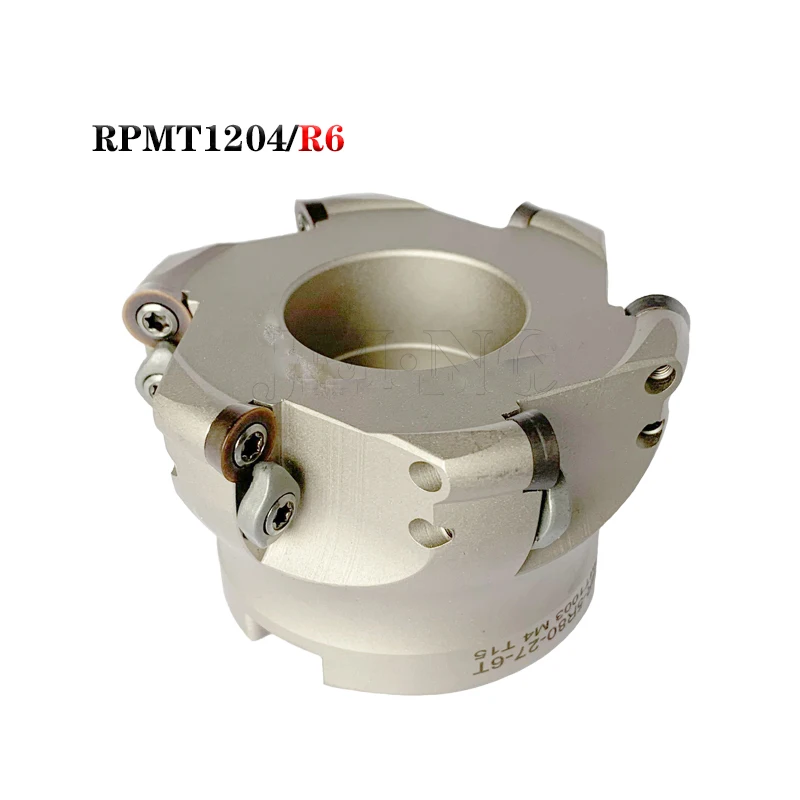 EMR 6R50-22-4T Round Nose CNC Face Milling Cutter 6R63-22-4T EMRW 6R80-27-6T TRS Milling Holder for RPMT1204 RPM Carbide Inserts