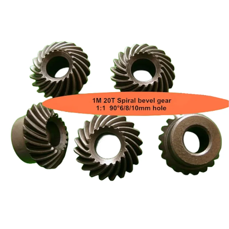 

2PCS Steel 1M 20T Spiral Bevel Gear M1 Modulus 1:1 90 Degrees Differential Gear Same Ratio Diameter 6 8 10mm Hole Diameter