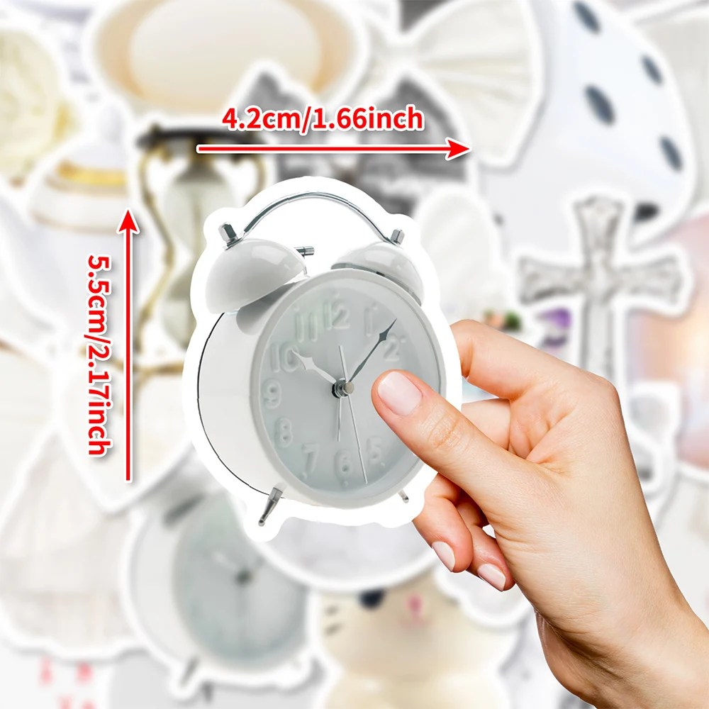 

10/30/50pcs White Cute Cartoon Aesthetic Stickers INS Style Decal Decoration DIY Notebook Guitar Suitcase Car Waterproof Sticker