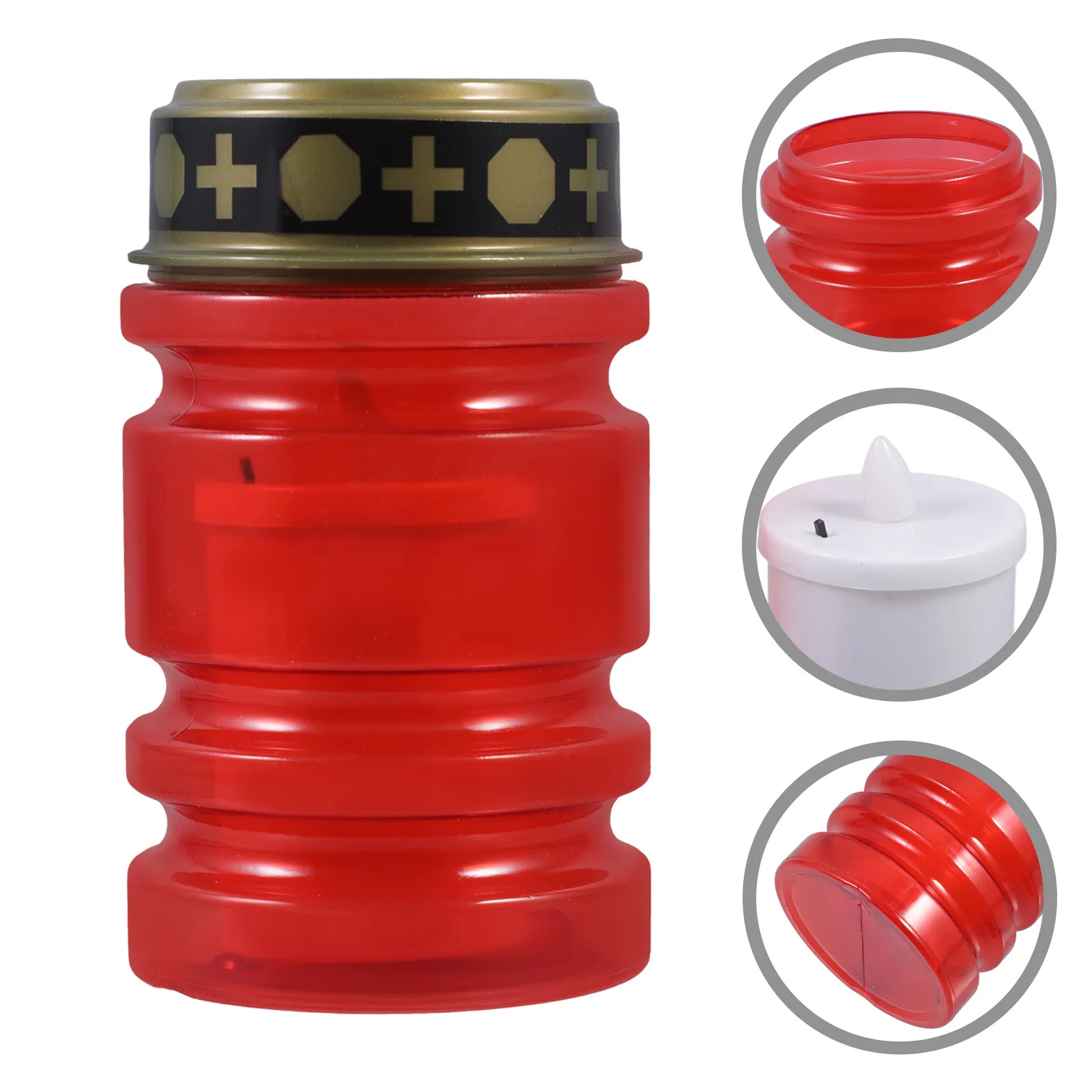 

Красный светодиодный беспламенный электронный светильник-крест для кладбища, церкви, поминовения, украшения уличных дворов, мемориальная лампа с