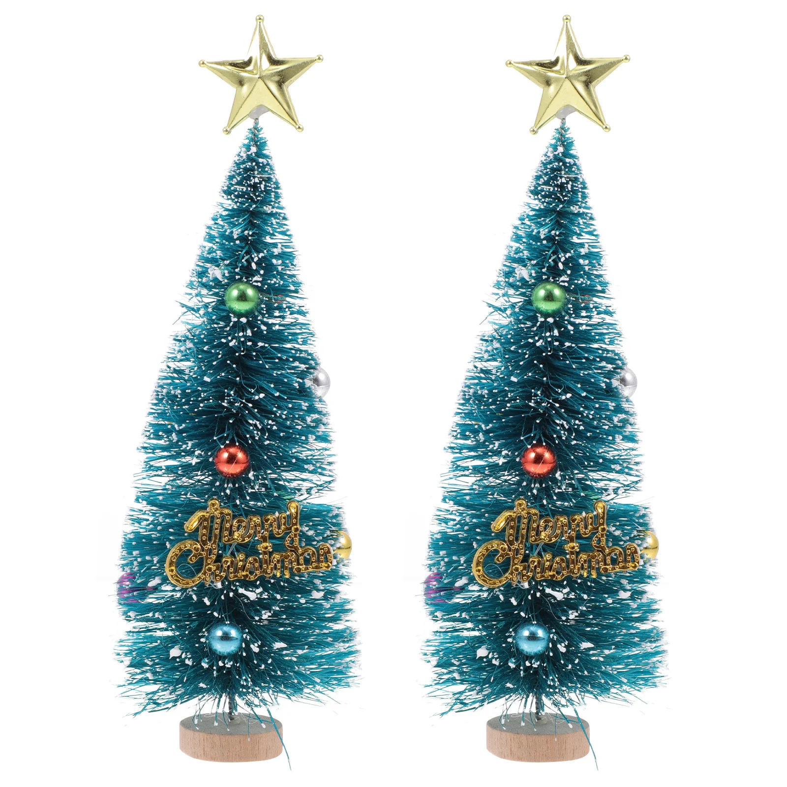 

2Pcs Mini Christmas Tree Desktop Ornament Small Xmas Tree Table Decoration Holiday Party Festive Home Adornment
