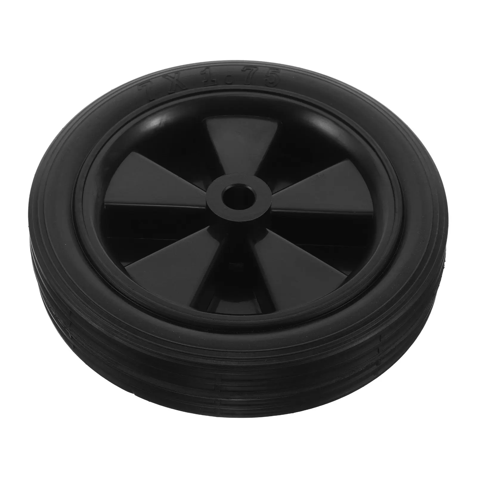 Solid Rubber 7 Inch Generator Replacement Wheel Flat-Free Utility Cart Caster Anti-Slip Heavy Duty Tire for Air Compressor