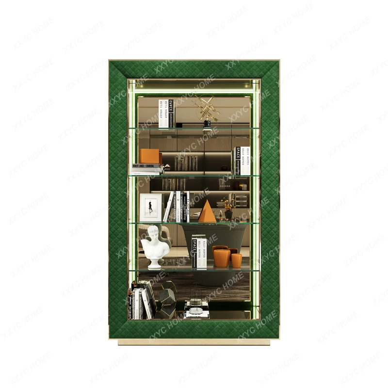 Bookcase Floor Open Bookshelf Glass Italian Curio Cabinet Metal Study